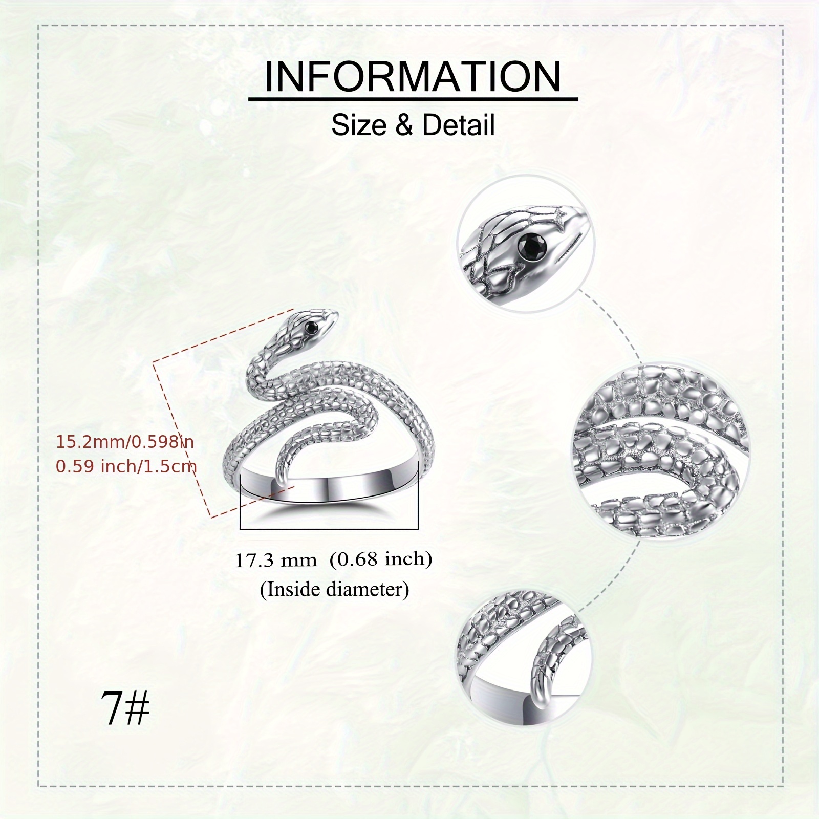 Women's 925 Sterling Silver Snake Ring — Elegant Statement Piece